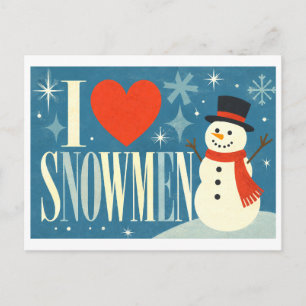 Carte Postale "J'[aime] les bonshommes de neige"