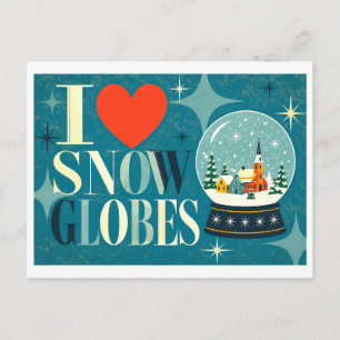 Carte Postale "J'[Aime] les Boules à Neige"