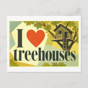 Carte Postale "J'[Aime] Les Cabanes Dans Les Arbres"