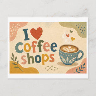 Carte Postale "J'[Aime] Les Cafés"