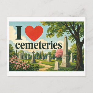 Carte Postale "J'[Aime] les cimetières" (jour)
