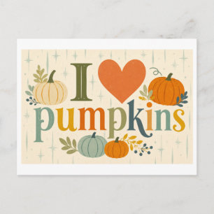 Carte Postale "J'[Aime] Les Citrouilles"
