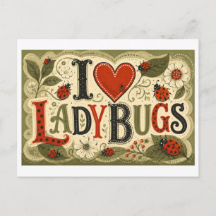 Carte Postale "J'[Aime] les coccinelles"