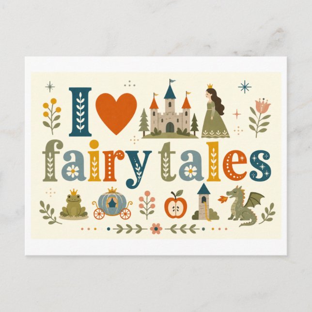 Carte Postale "J'[Aime] Les Contes De Fées" (Devant)