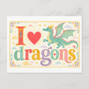 Carte Postale "J'[aime] les dragons"