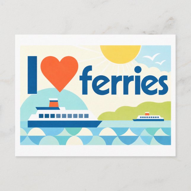 Carte Postale "J'[Aime] les ferry" (Devant)