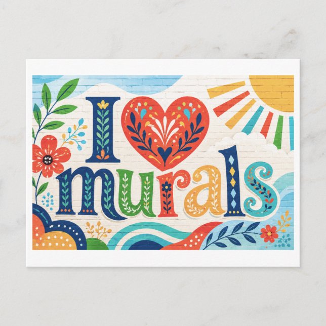 Carte Postale "J'[Aime] les fresques murales" (Devant)