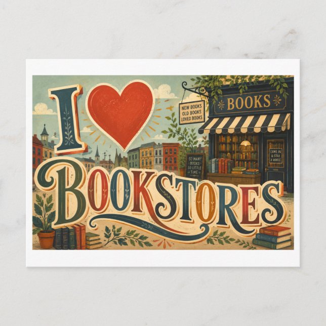 Carte Postale "J'[Aime] Les Librairies" (Devant)