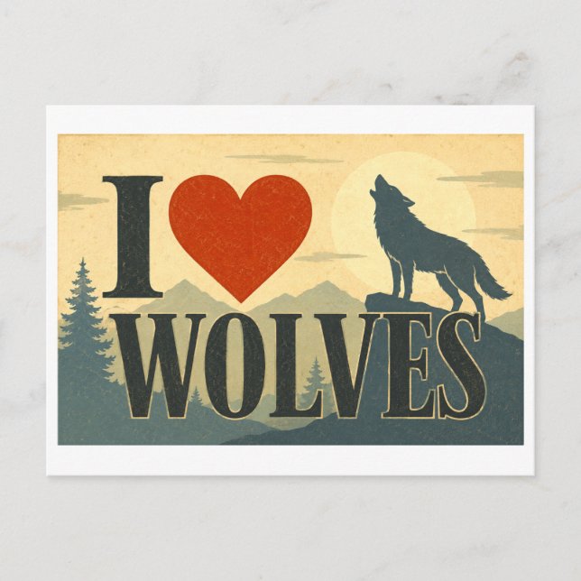 Carte Postale "J'[aime] les loups" (Devant)
