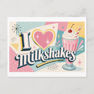 Carte Postale "J'[Aime] Les Milkshakes"