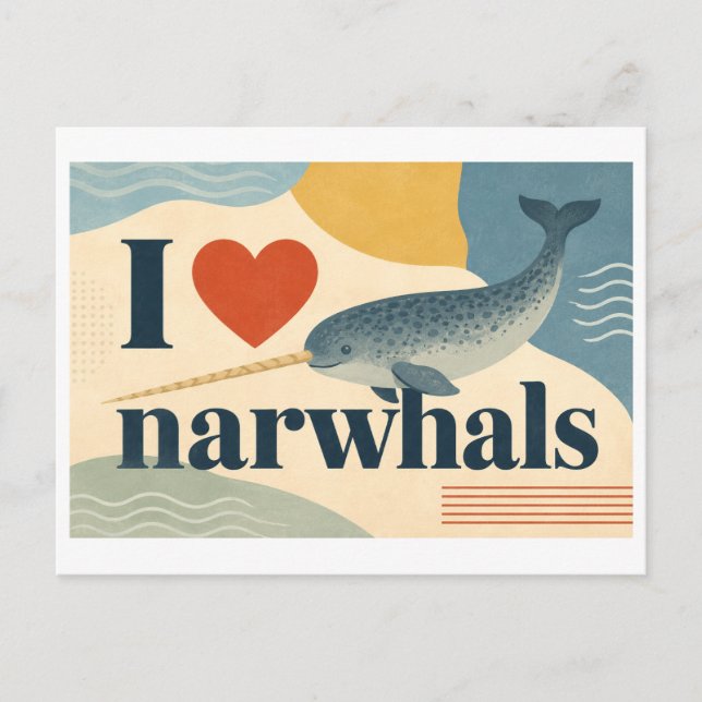 Carte Postale "J'[Aime] les narvals" (Devant)