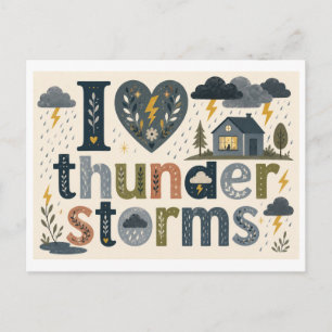 Carte Postale "J'[Aime] Les Orages"