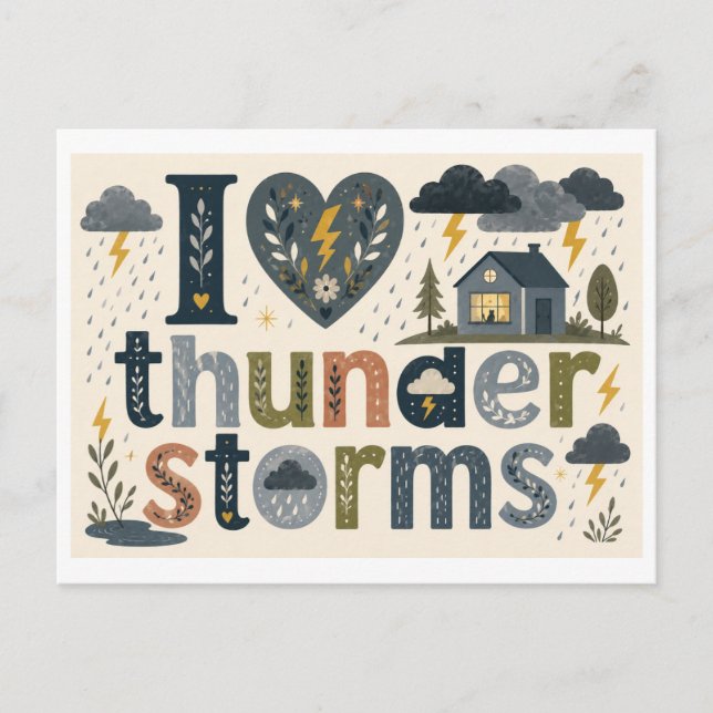 Carte Postale "J'[Aime] Les Orages" (Devant)