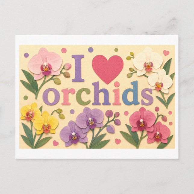 Carte Postale "J'[Aime] les orchidées" (Devant)
