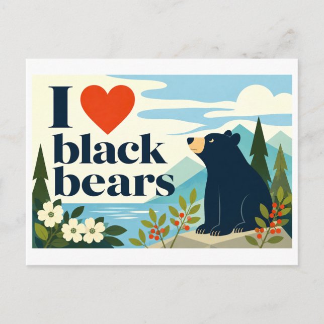 Carte Postale "J'[Aime] les ours noirs" (Devant)