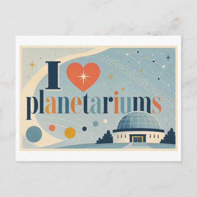 Carte Postale "J'[Aime] les planétariums" (Devant)