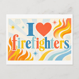Carte Postale "J'[aime] les pompiers"