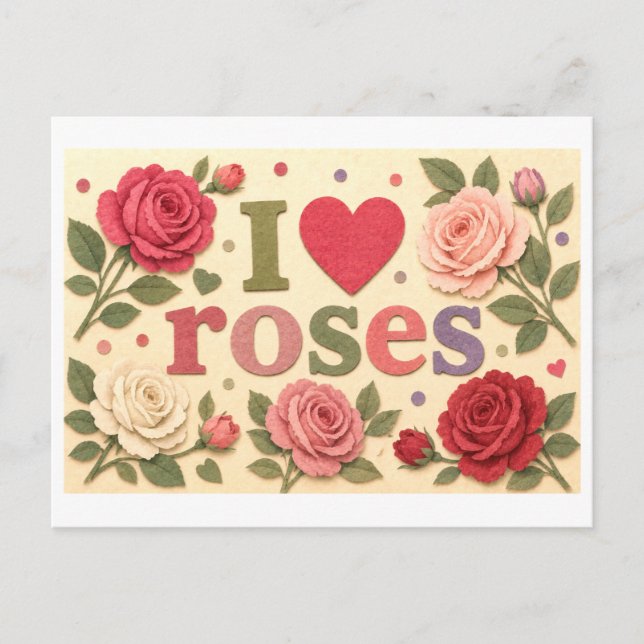 Carte Postale "J'[aime] les roses" (Devant)