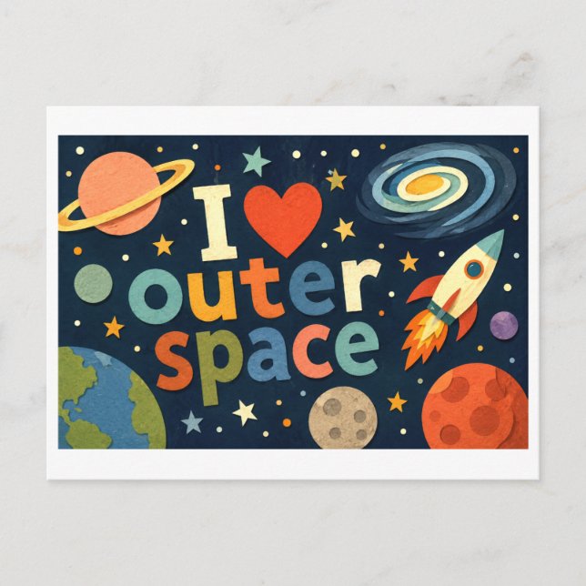 Carte Postale "J'[Aime] l'Espace" (Devant)