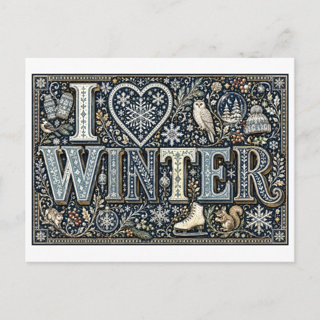 Carte Postale "J'[Aime] L'Hiver" (Devant)