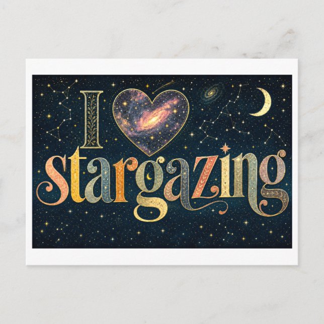 Carte Postale "J'[Aime] l'observation des étoiles" (Devant)