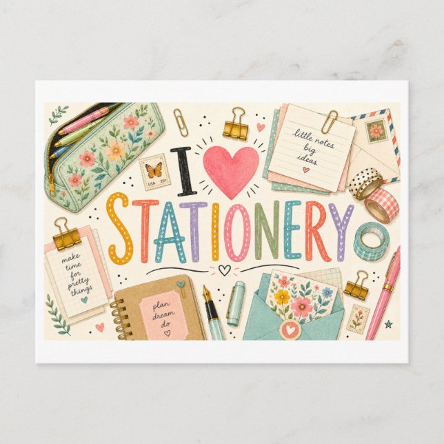 Carte Postale J'[Aime] Papeterie (Devant)