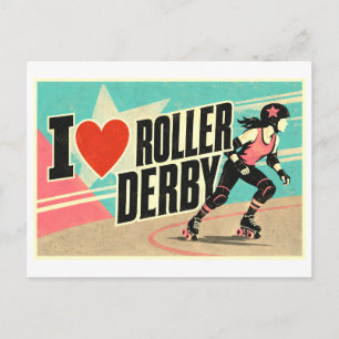 Carte Postale "J'[Aime] Roller Derby"