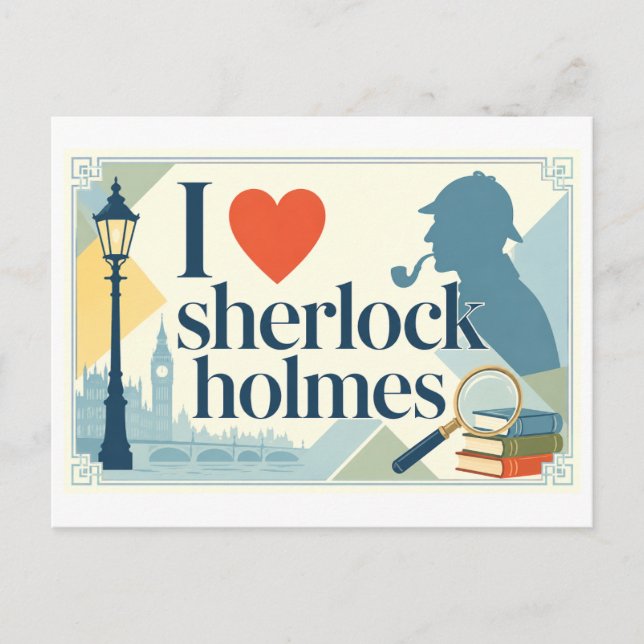 Carte Postale "J'[aime] Sherlock Holmes" (Devant)