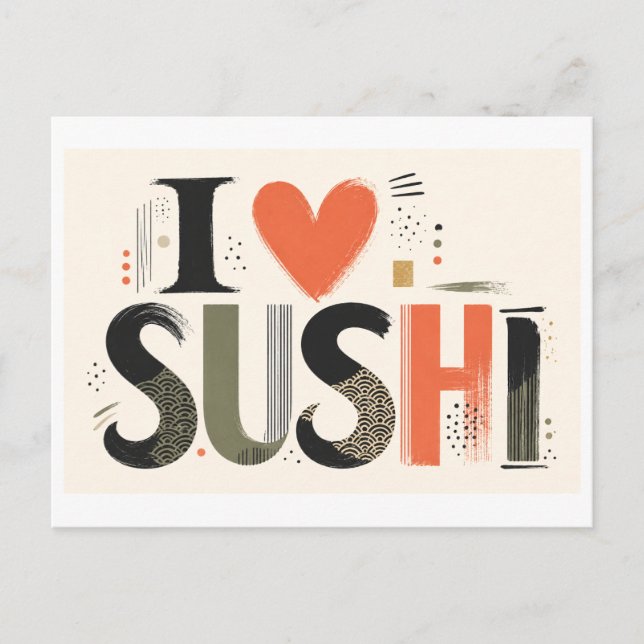 Carte Postale "J'[Aime] Sushi" (Devant)