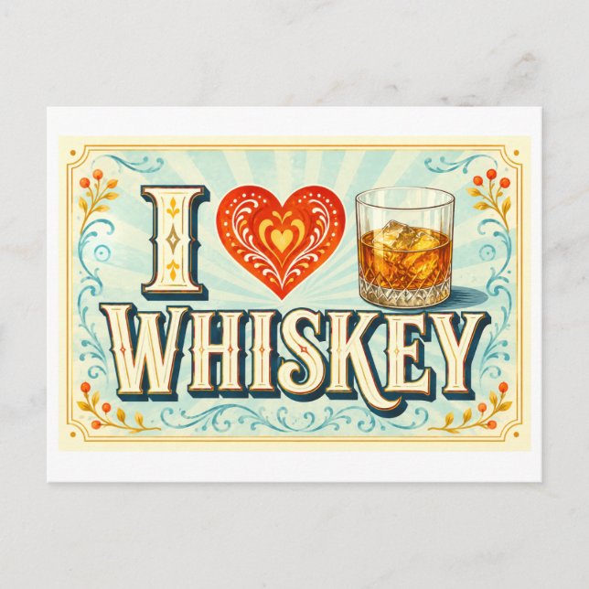 Carte Postale "J'[Aime] Whisky" (Devant)