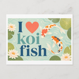 Carte Postale "J'[Cœur] Carpes Koï"