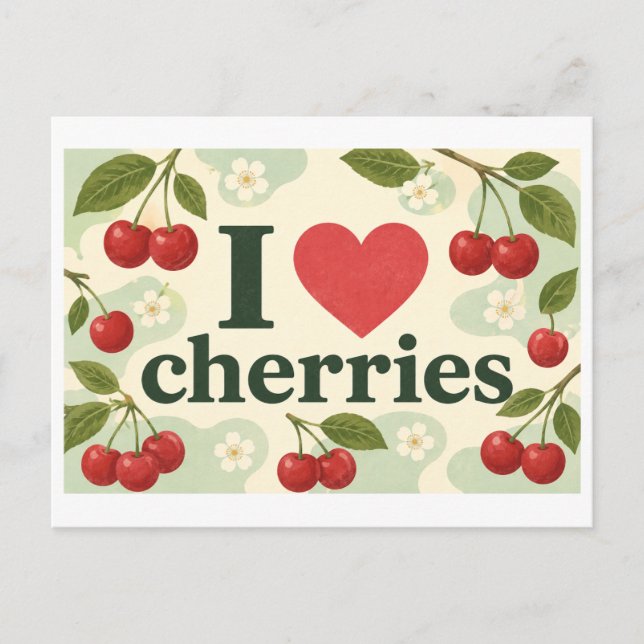 Carte Postale "J'[cœur] Cerises" (Devant)