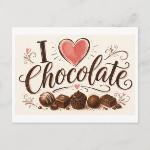 Carte Postale "J'[cœur] Chocolat"