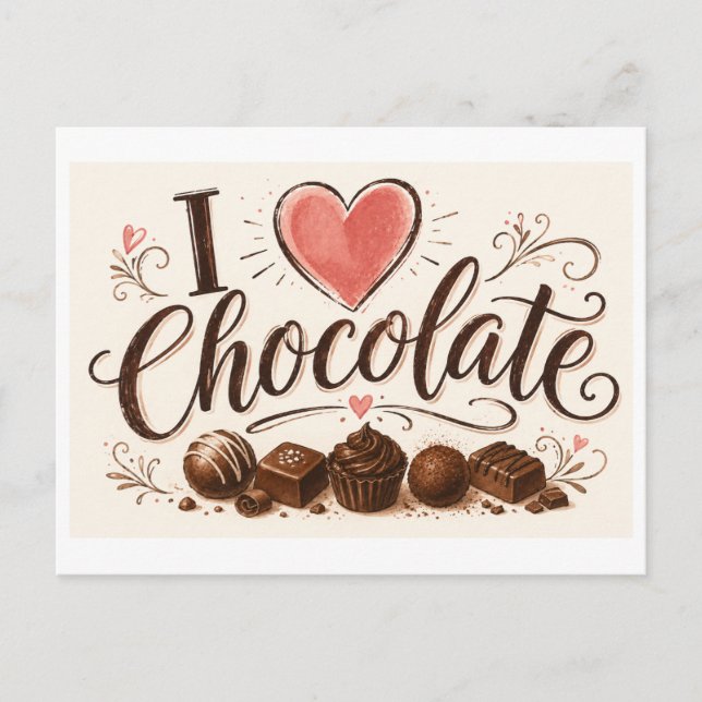 Carte Postale "J'[cœur] Chocolat" (Devant)