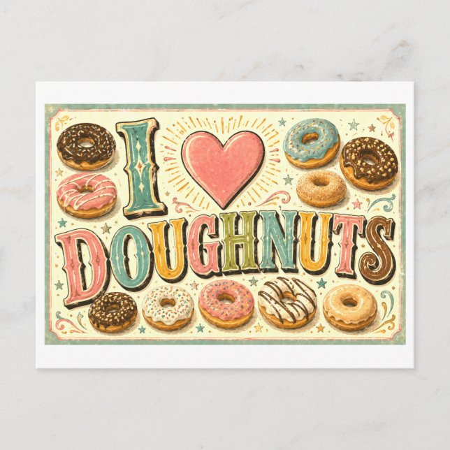 Carte Postale "J'[cœur] Donuts" (Devant)
