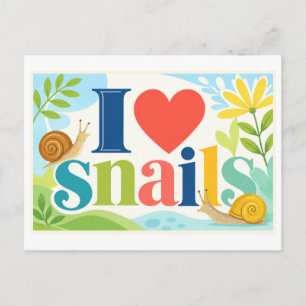 Carte Postale "J'[Cœur] Escargots"