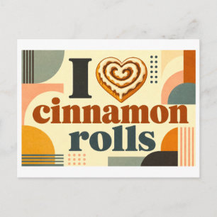 Carte Postale "J'[Cœur] Roulés à la Cannelle"