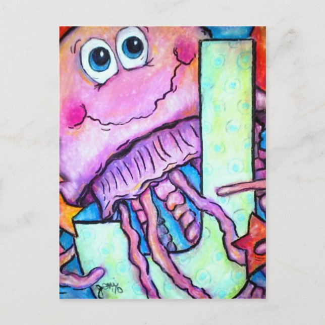 Carte Postale J est pour la méduse (Devant)