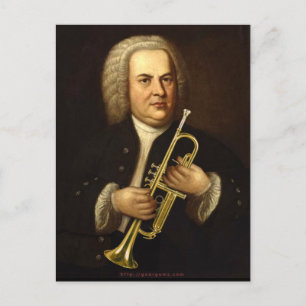 Carte Postale J.S. Bach avec trompette