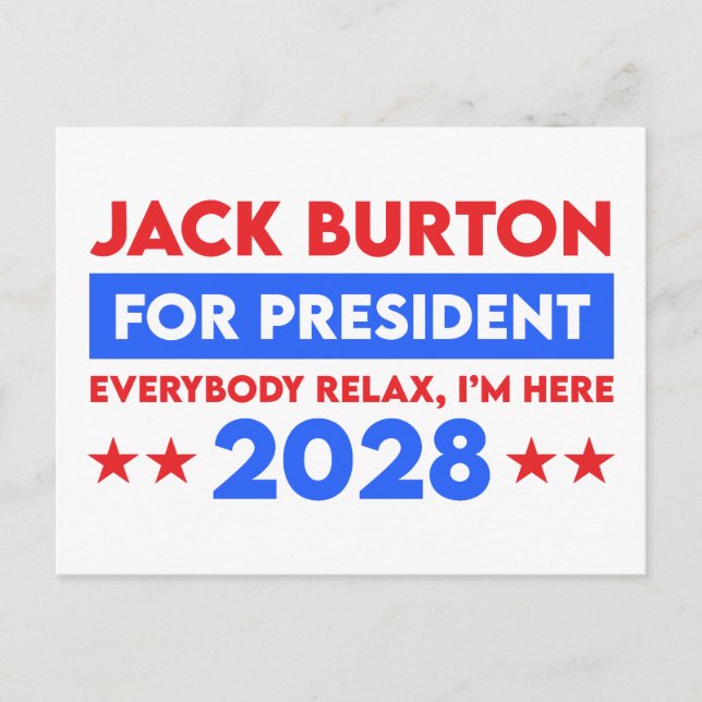 Carte Postale Jack Burton Pour Président 2028 (Devant)