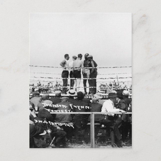 Carte Postale Jack Johnson vs Fireman Jim Flynn Boxing : 1912 (Devant)