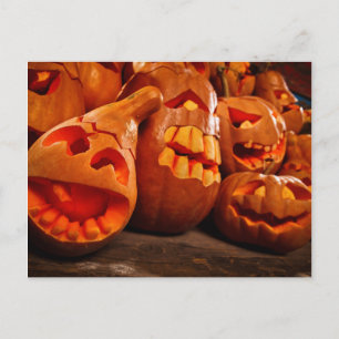 Carte Postale Jack-o'-lantern effrayant Citrouilles Halloween