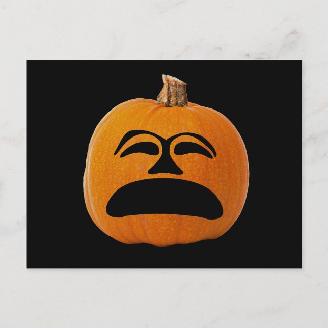 Carte Postale Jack o' Lantern Malheureux Face, Citrouille d'Hall (Devant)