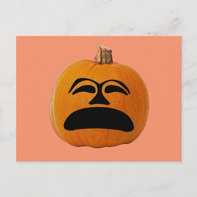 Carte Postale Jack o' Lantern Malheureux Face, Citrouille d'Hall (Devant)