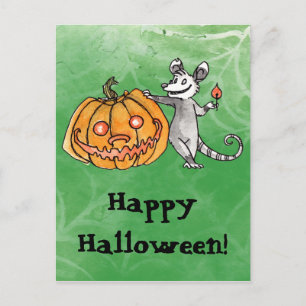 Carte postale Jack-o-Lantern Opossum