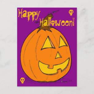 Carte postale Jack o' Lantern Purple "Happy Hallow