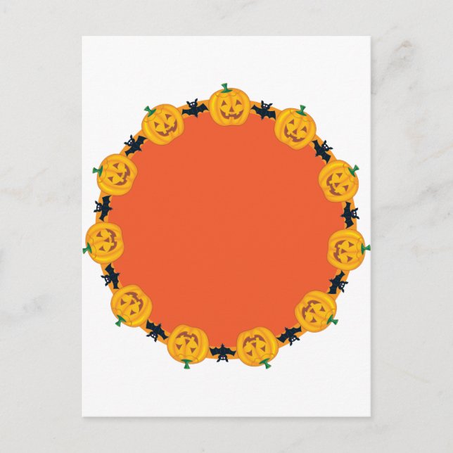 Carte Postale Jack-o'-lantern Wreath (Devant)