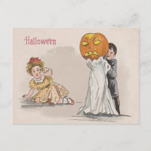 Carte Postale Jack O'Lantern Citrouille Ghost Trick Ou Treat