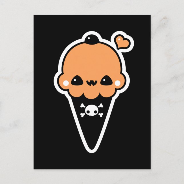 Carte Postale Jack O'Lantern Ice Cream Cone (Devant)