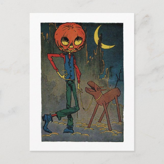 Carte Postale Jack Pumpkinhead Avec Un Sawhorse (Devant)
